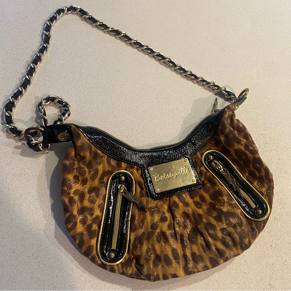 Betsey Johnson Brown Leopard Shoulder Bag